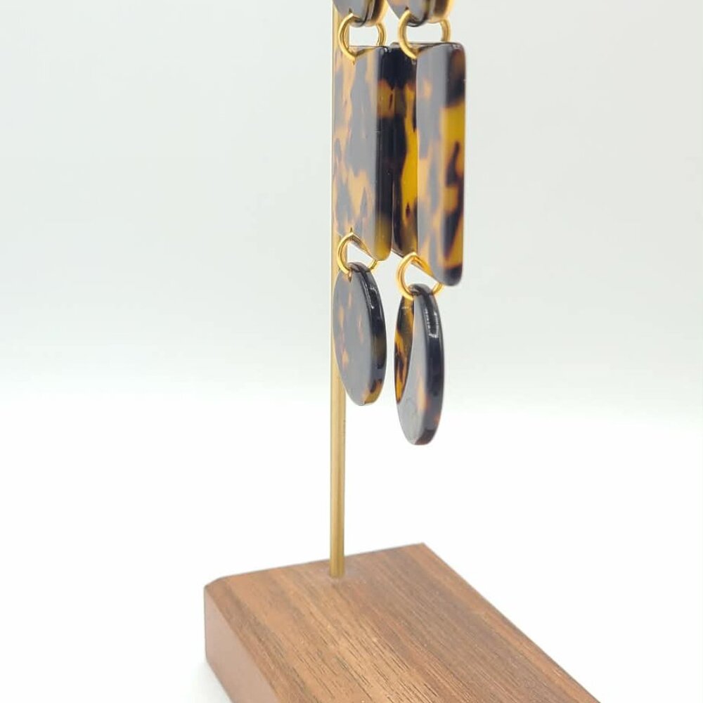 J Crew Geometric Tortoise Statement Earrings - image 3